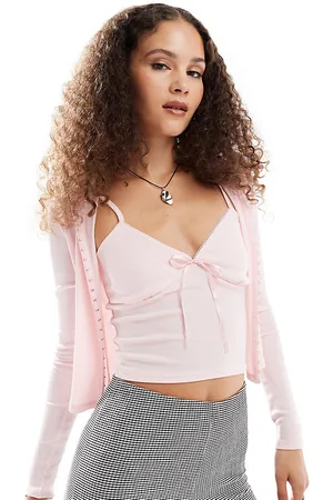 Daisy Street Fitted cardigan cami set in