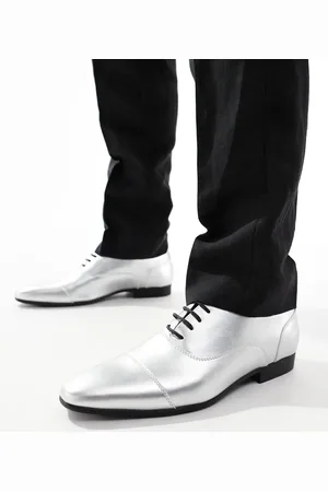 Truffle Collection Oxford lace up shoes in metallic
