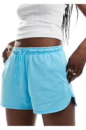 Monki Heavy jersey shorts with curved hem in