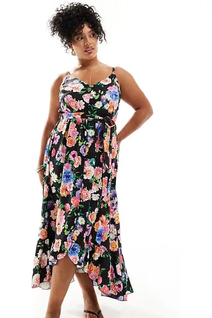 Yours Cami sundress with frill hem in floral print