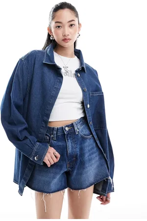 Denim Project Oversized denim shirt in midwash