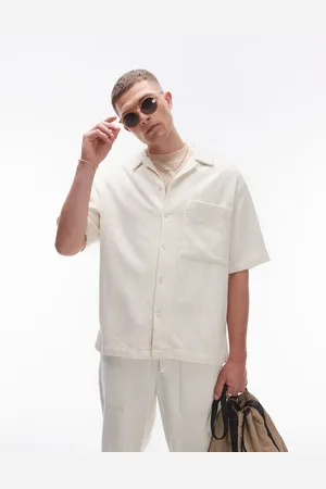Topman Short sleeve relaxed textured shirt in (part of a set)-White