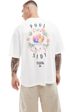 Only & Sons Super oversized t-shirt with pool side back print in off white