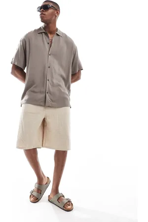 JACK & JONES Viscose shirt in brown