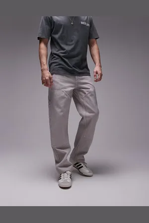Topman Loose carpenter pants in -Neutral