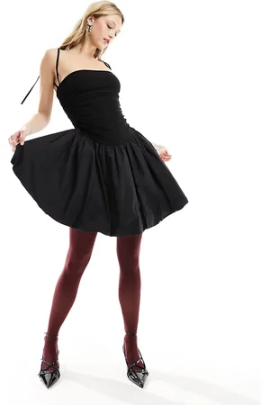 Amy Lynn Alexa shoulder tie puffball mini dress in