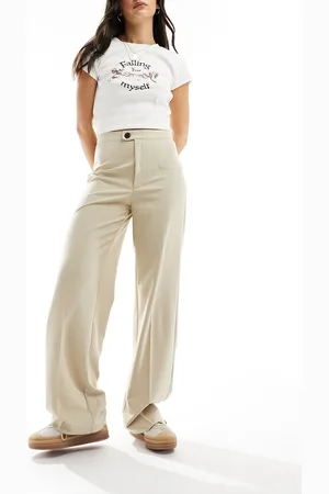 Pull&Bear High waisted tailored pants in -Brown