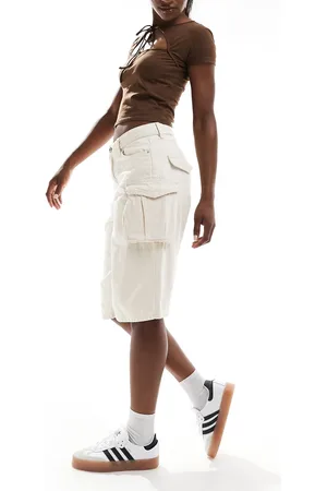 ONLY Oversized utility cargo shorts in -White