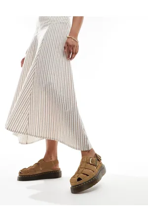 Dr. Martens Wrenlie quad caged sandals in suede-Brown