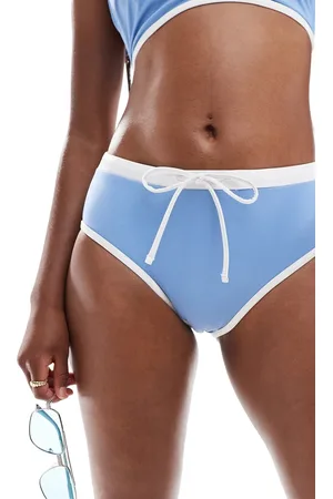 ASOS Contrast binding bikini bottoms in