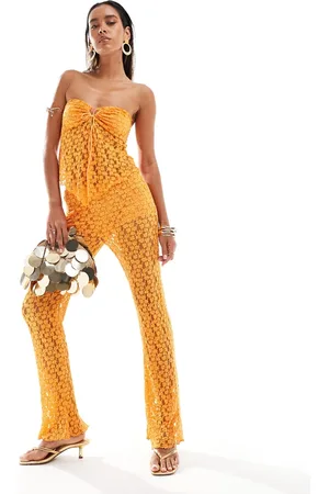 Pull&Bear Crochet flare pants in (part of a set)
