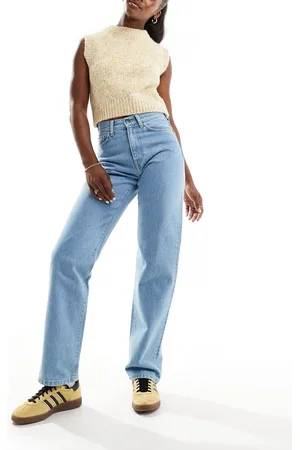 Carhartt Noxon high waist straight leg jeans in stone bleached