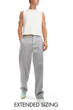 ASOS Baggy chinos in and white textured micro check