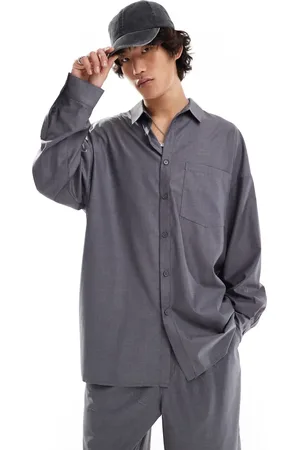 COLLUSION Oversized long sleeve shirt in (part of a set)-Grey