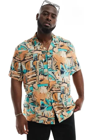 ASOS Relaxed revere shirt with vintage abstract hawaiian print