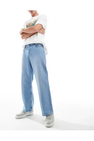 AllSaints Lenny straight leg jeans in light indigo-Blue