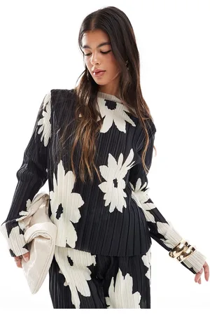 Object Plisse long sleeve top in flower print (part of a set)
