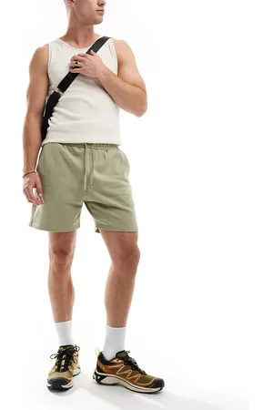 Only & Sons Pull on jersey shorts in sage-Green