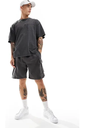 Only & Sons Cargo sweat shorts in washed grey (part of a set)