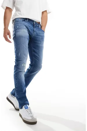 Tommy Hilfiger Scanton slim ripped jeans in mid wash-Blue