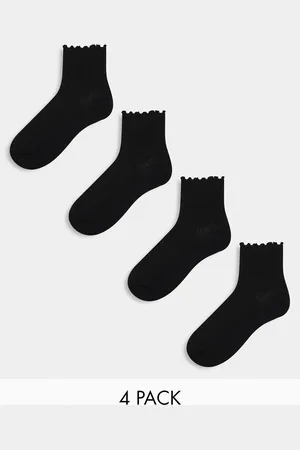 Lindex 4 pack lettuce edge ankle socks in
