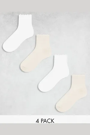 Lindex 4 pack lettuce edge ankle socks in