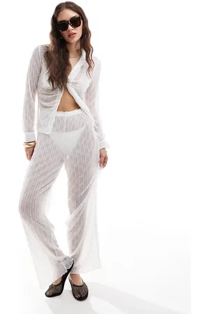 VERO MODA Textured sheer beach pants in (part of a set)