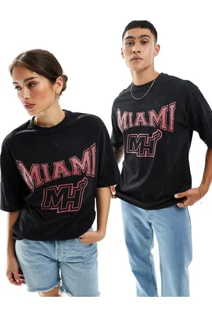 New Era Unisex Miami Heat acid wash t-shirt in