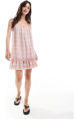 COLLUSION Drop hem mini dress in -Multi