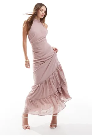 TFNC Bridesmaids halter neck dress in