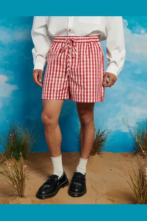 Sister Jane Unisex tie waist gingham shorts in red (part of a set)