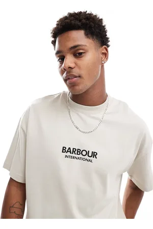 Barbour Formula oversized t-shirt in stone exclusive to ASOS-Neutral