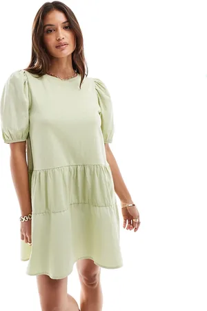 Brave Soul Puff sleeve tier dress in