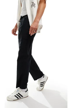 JACK & JONES Tapered linen pants with cargo pockets in