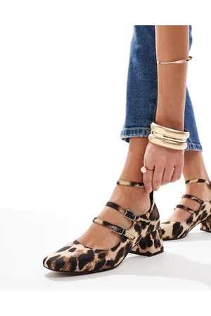 ASOS Socco mid block heeled mary jane shoes in -Multi