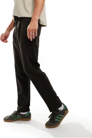 SELECTED Relaxed tapered fit waistband pants in brown