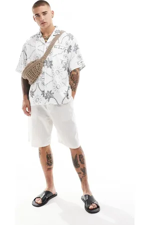 The Couture Club Palm print embroidery shirt in