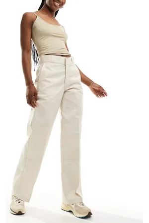 Dickies Double knee pants in cream-White