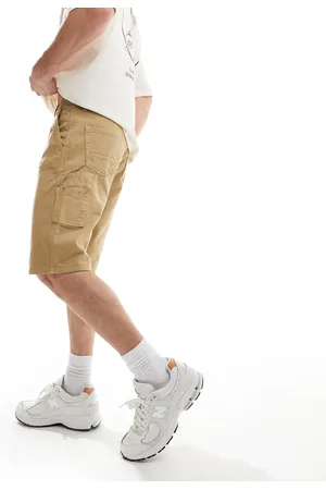 Brave Soul Cotton twill worker carpenter shorts in -Neutral