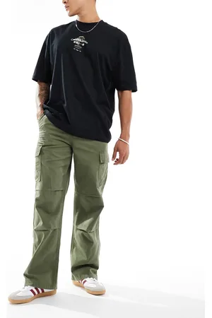 ASOS Baggy cargo pants with knee pleats in -Green