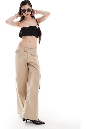 The Kript Low rise formal pants in stone-White