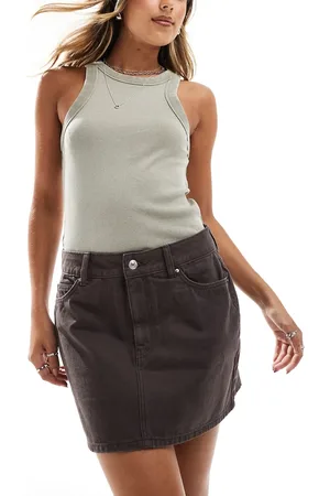 New Look Denim skirt in chocolate