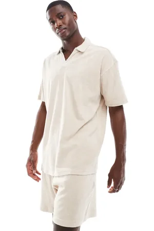 New Look Towelling revere shirt in (part of a set)-Neutral