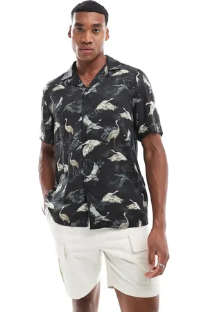 River Island Short sleeve shirt in crane print