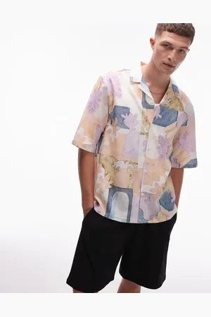 Topman Short sleeve relaxed abstract print shirt in