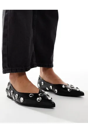 ASOS Luck embellished ballet flats in black