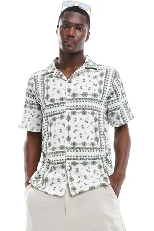 River Island Crinkle shirt in bandana print-White