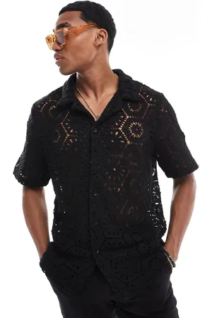 South Beach Beach short sleeve shirt in crochet