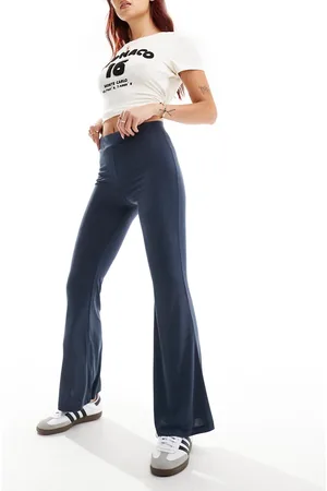 Monki Super soft low waist flare jersey pants in