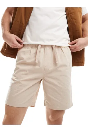 Brave Soul Seersucker shorts with elasticated waist in -Neutral